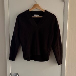 Madewell Cashmere Dark V-Neck Sweater - S